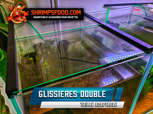 Glissieres double pour aquarium